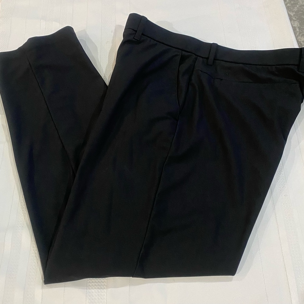 Callaway Opti-Dri Mens Golf‎ Pants 38x32 Black Flat Front Performance Trousers